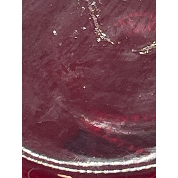 anchor hocking ruby red glass vase clear fluted ring 6.25x3" READ - Picture 7 of 8